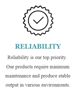 simple clipart and text describing the reliability of QLI's products