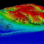blue to red scale LIDAR digital elevation model terrain model