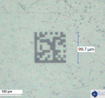 micromachining micro code marking application example microscopic view MicroMake