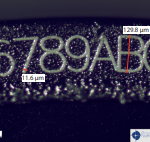 microscope view of micro serial number marking laser micromachining application MicroMake