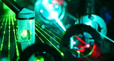 complicated laboratory laser beam alignment with many optical components and multiple wavelengths on an optical table