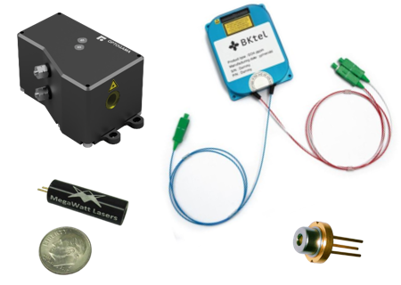 selection of various 'eye-safe' lasers free-space and fiber-coupled