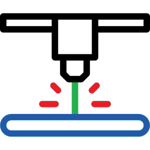 green laser processing a material representing efficient light-matter interactions of green lasers