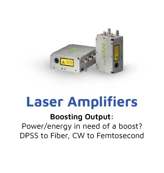 laser amplifiers and text illustrating our various laser amplifier products