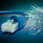 ethernet cable and fiber optic cable representing datacom and telecom applications 
